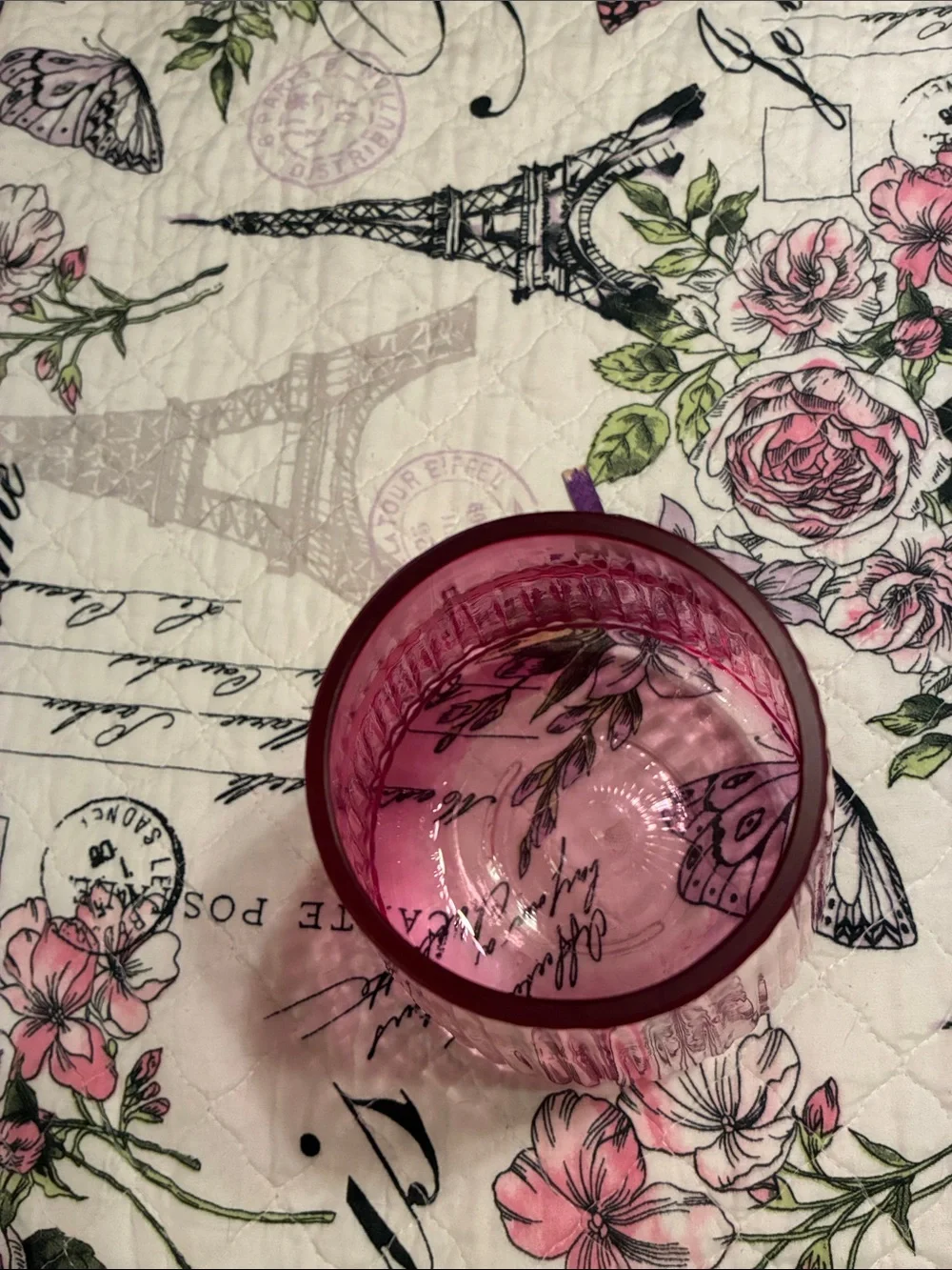 Ribbed Pink Glass Vase - Home Accents
